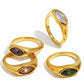 18K Gold Plated Waterproof Zircon Ring Jewellery