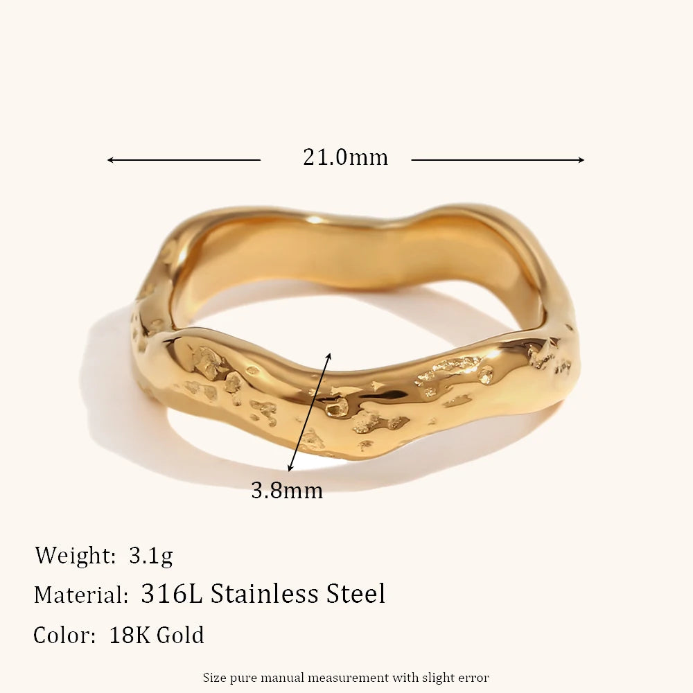 Texture Ring 18K PVD Gold