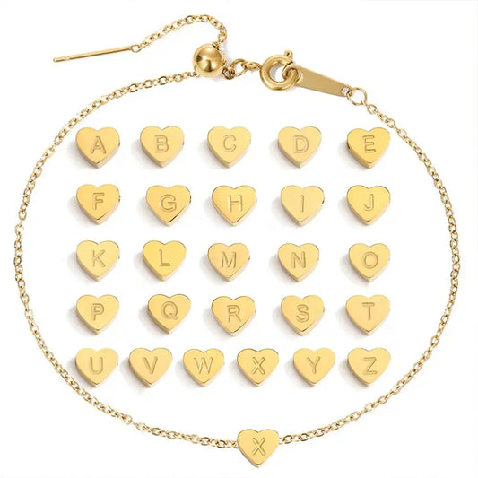 Heart Initial Bracelet