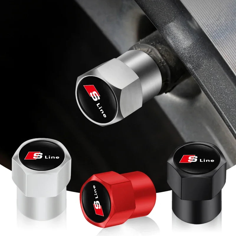 4pcs Tyre Valve Dust Cap for Audi S Line
