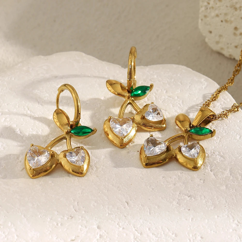 Zircon Cherry 18K PVD Pendant