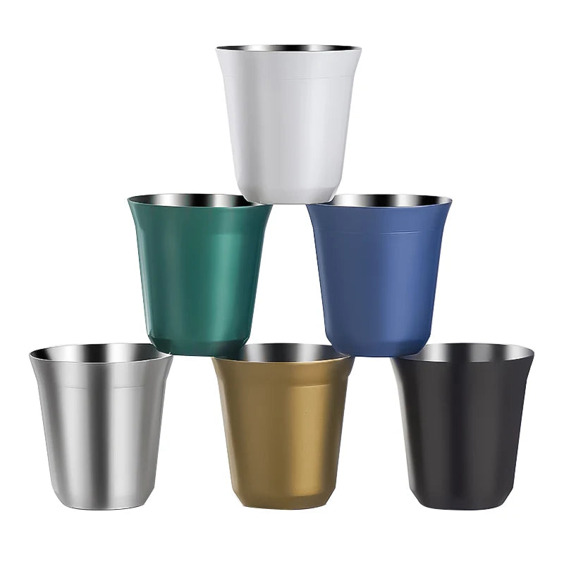 Stainless Steel Double Walled Vacuum Insulated Heat Resistant Unbreakable Coffee Cups