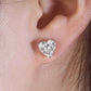 Heart Cut Moissanite Sterling Silver Stud Earrings