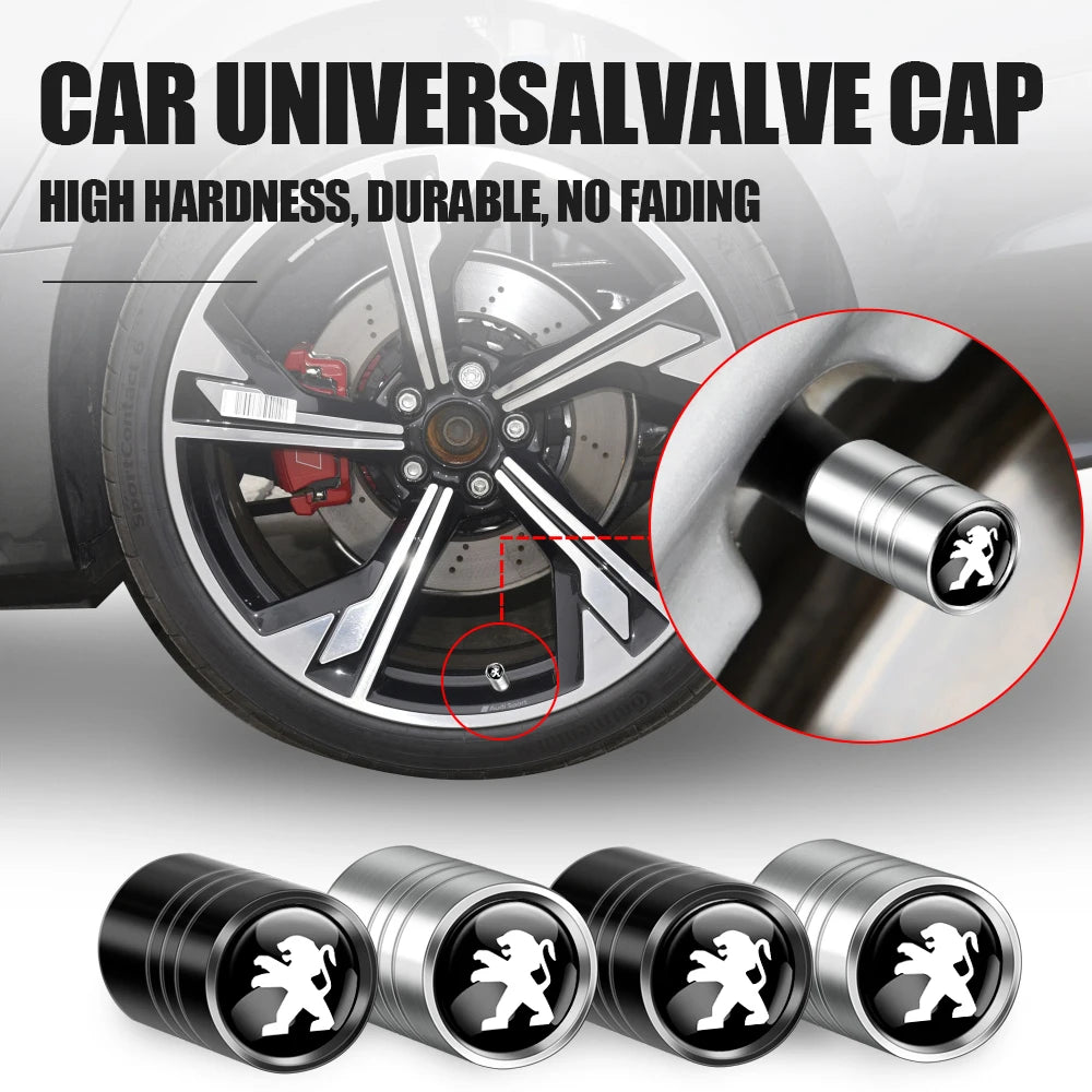 4Pcs Tyre Valve Dust Cap for Peugeot