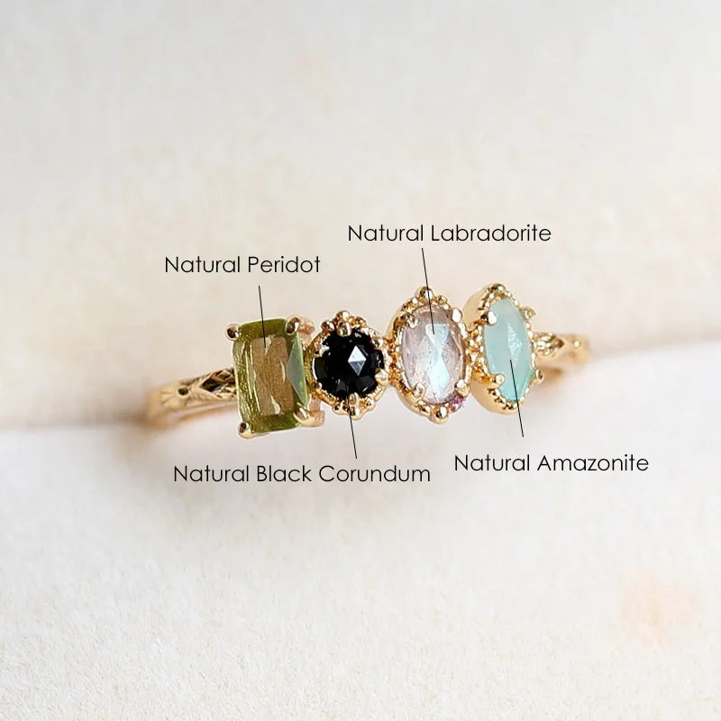 Natural Gemstone Rings 925 Sterling Silver Gold Vermeil